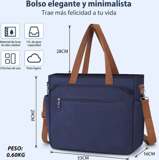Foto 4 | Foto 4 | Bolso De Mano Impermeable Multifuncional De Lona Modelo Azul
