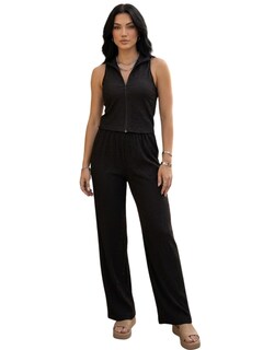 Foto 1 | Foto 1 | Conjunto Mujer 2 Piezas Tipo Jumpsuit Blusa Sin Mangas Y Pantalón Cómodo Conj- 0127 Negro Casual Chic Para Mujer