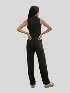 Foto 3 | Foto 3 | Conjunto Mujer 2 Piezas Tipo Jumpsuit Blusa Sin Mangas Y Pantalón Cómodo Conj- 0127 Negro Casual Chic Para Mujer
