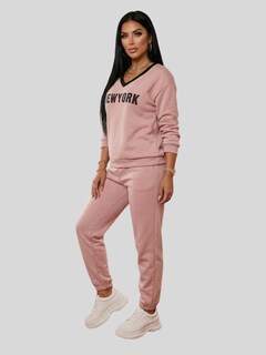 Foto 4 | Foto 4 | Pack De 2 Conjuntos Estilo Deportivo Urbano Conj-0132-px2 Gris Claro Y Rosa Sudaderas Y Pants Cómodos Para Mujer
