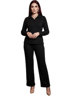 Foto 1 | Foto 1 | Conjunto De Suéter Y Pantalón Acanalado Conj-0122 Negro Diseño Elegante Y Versátil Para Mujer