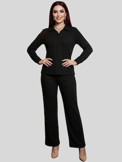 Foto 2 | Foto 2 | Conjunto De Suéter Y Pantalón Acanalado Conj-0122 Negro Diseño Elegante Y Versátil Para Mujer
