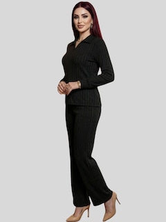 Foto 4 | Foto 4 | Conjunto De Suéter Y Pantalón Acanalado Conj-0122 Negro Diseño Elegante Y Versátil Para Mujer