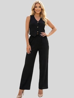 Foto 2 | Foto 2 | Conjunto De Mujer De Dos Piezas Conj-0120 Negro Conjunto De Pantalón Y Blusa Tipo Chaleco