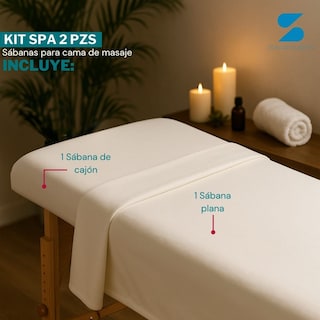 Foto 2 | Foto 2 | Set De 2 Sábanas Para Camilla Spa | Plana + Cajón Blanco Stefano Zanni