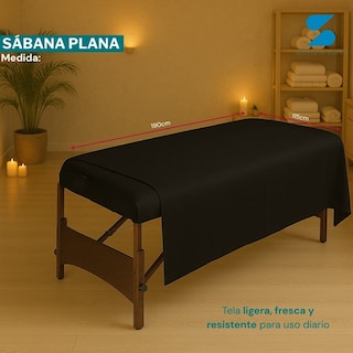 Foto 3 | Foto 3 | Set De 2 Sábanas Para Camilla Spa | Plana + Cajón Negro Stefano Zanni