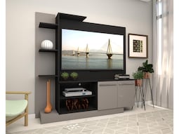 Centro de Entretenimiento Madik para Tv de Hasta 55'' Negro Moderno y Funcional