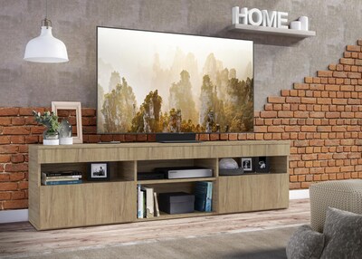 Foto 3 | Foto 3 | Centro de Entretenimiento para Tv de Hasta 65'' Madik Rústico con 2 Puertas Deslizante y Diseño Moderno