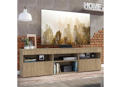 Foto 5 | Foto 5 | Centro de Entretenimiento para Tv de Hasta 65'' Madik Rústico con 2 Puertas Deslizante y Diseño Moderno