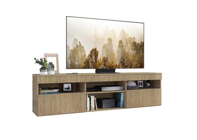 Foto 6 | Foto 6 | Centro de Entretenimiento para Tv de Hasta 65'' Madik Rústico con 2 Puertas Deslizante y Diseño Moderno