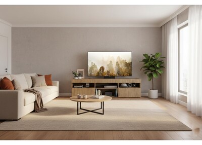 Foto 7 | Foto 7 | Centro de Entretenimiento para Tv de Hasta 65'' Madik Rústico con 2 Puertas Deslizante y Diseño Moderno