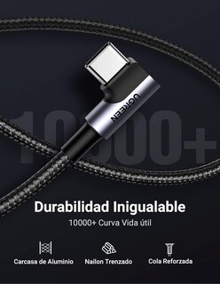 Foto 4 | Foto 4 | Cargador Ugreen 3 Puertos Usb C 1 Usb A 100w + Cable Usb C 90 Grados 1m