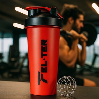 Foto 5 | Foto 5 | Vaso Mezclador Shaker Proteína Gym Batidor Acero Inoxidable 750ml rojo