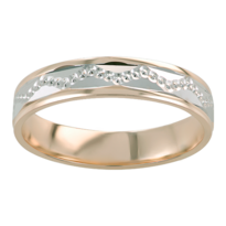 Argolla De Matrimonio Fonelli Ar14-r103484 Oro Rosa Y Blanco 14k 4mm Comfort Bicolor-10