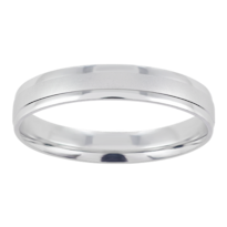 Anillo De Matrimonio Fonelli A14-b102464 Oro Blanco 14k Comfort 4mm-5.5