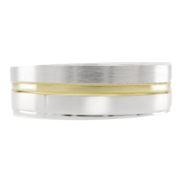 Anillo De Matrimonio Fonelli Ar14-b120976 Oro Amarillo Y Blanco 14k 6mm Macizo-4