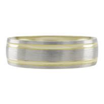 Anillo De Matrimonio Fonelli Arg14-18676 Oro Amarillo Y Blanco 14k 6mm Confort-10