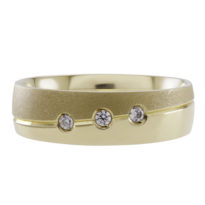 Anillo De Matrimonio Fonelli Ar14-101175 Oro Amarillo 14k Comfort 5mm Con 3 Zirconias-5