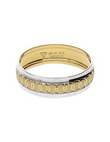 Anillo De Matrimonio Fonelli Ar14-204006 Oro Amarillo Y Blanco 14k 6mm Bicolor Pulido-8.5