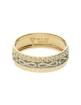 Anillo De Matrimonio Fonelli Ar10-300716 Oro Amarillo Y Negro 10k 6mm Moderno-7.5