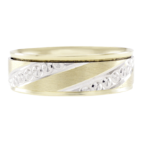 Anillo De Matrimonio Fonelli Arg14-50736 Oro Amarillo Y Blanco 14k 6mm Confort-10.5