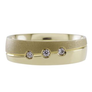 Foto 1 | Foto 1 | Anillo De Matrimonio Fonelli Ar14-101175 Oro Amarillo 14k Comfort 5mm Con 3 Zirconias-10.5