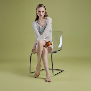 Foto 4 | Foto 4 | Sandalia De Piso Mada Yuli Beige Con Tiras Tejidas Para Mujer