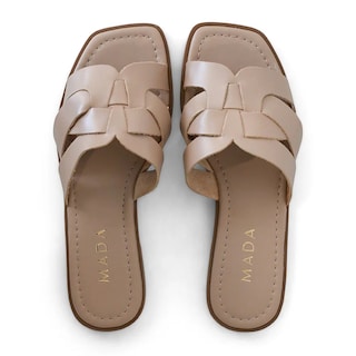 Foto 3 | Foto 3 | Sandalia De Piso Mada Nogal Beige Con Tiras Entrelazadas Para Mujer