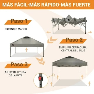 Foto 3 | Foto 3 | Toldo Plegable Instantáneo 3x3 M Con Estructura Reforzada – Modelo R100sm