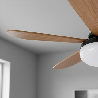 Foto 2 | Foto 2 | Ventilador Foco Led 6 Aspas Tipo Madera E27 Con Control Remo 52 Cm Madera Plástico 6