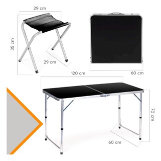 Foto 2 | Foto 2 | Mesa Plegable Tipo Portafolio 120cm 4 Sillas Negro Negro