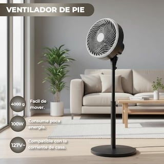 Foto 2 | Foto 2 | Ventilador De Pie Cm-top 3 Velocidades Altura Ajustable Con Oscilación