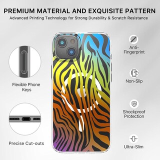 Foto 6 | Foto 6 | Funda Case Mybat Mood Mag Para Iphone 16e Y 14 - Zebra