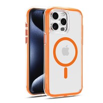 Funda Case Mybat Airfilled Mag Para Iphone 15 Pro Max - Naranja Transparente