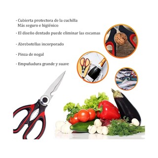 Foto 3 | Foto 3 | Tijeras De Cocina Multiusos 2 Piezas Eo Safe Imports Esi-24682 Negro