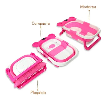 Foto 3 | Foto 3 | Bañera Plegable Angelin Rosa Para Bebe
