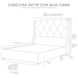 Foto 8 | Foto 8 | Cabecera Dicasa Zefyr Gris King Size + Base Cama