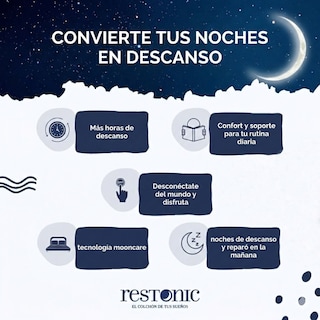 Foto 8 | Foto 8 | Colchón Matrimonial Size Restonic Luxe Kit Descanso Elite 2 Almohadas + Balón