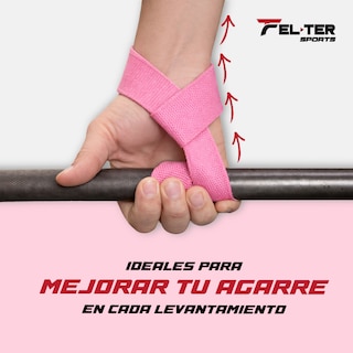 Foto 2 | Foto 2 | Straps para Levantamiento de Pesas Felter Sports Rosas Gym Antideslizantes