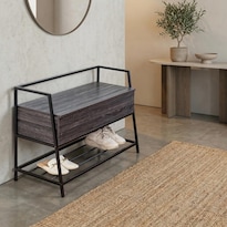 Banco Zapatero Yatahome Inkill con Espacio de Almacenaje Integrado y Estante Inferior