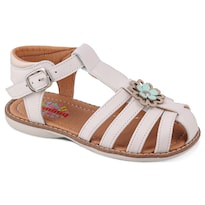 Sandalia Huarache Para Niña Dominiq 330 Latte Punta Cerrada