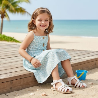 Foto 2 | Foto 2 | Sandalia Huarache Para Niña Dominiq 330 Latte Punta Cerrada