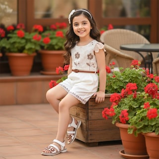 Foto 2 | Foto 2 | Sandalia Huarache Niña Dominiq 7081 Latte Flores Y Velcro