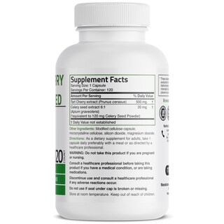 Foto 2 | Foto 2 | Suplemento Bronson Extracto De Cereza Ácida Con Semilla De Apio 120 Cápsulas