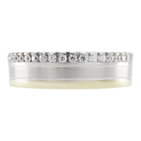 Anillo De Matrimonio Fonelli A14-b120846 Oro Amarillo Y Blanco 14k Comfort 6mm Con Zirconias-9.5