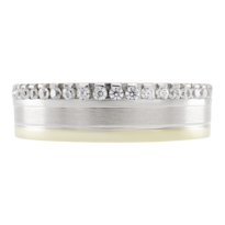 Anillo De Matrimonio Fonelli A14-b120846 Oro Amarillo Y Blanco 14k Comfort 6mm Con Zirconias-9