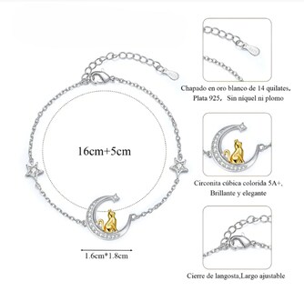 Foto 4 | Foto 4 | Pulseras De Gato Luna Plata 925 Modelo Plateado