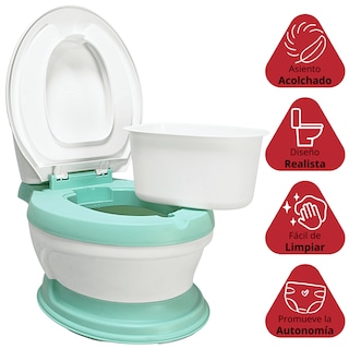 Foto 2 | Foto 2 | Baño Entrenador Joykoo Verde para Niños Asiento Acolchado Antideslizante Fácil de Limpiar Diseño Realista