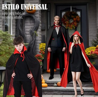 Foto 2 | Foto 2 | Disfraz Xtellar Elegante De Vampiro Con Capucha Y Accesorios Para Halloween & Cosplay.