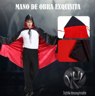 Foto 4 | Foto 4 | Disfraz Xtellar Elegante De Vampiro Con Capucha Y Accesorios Para Halloween & Cosplay.